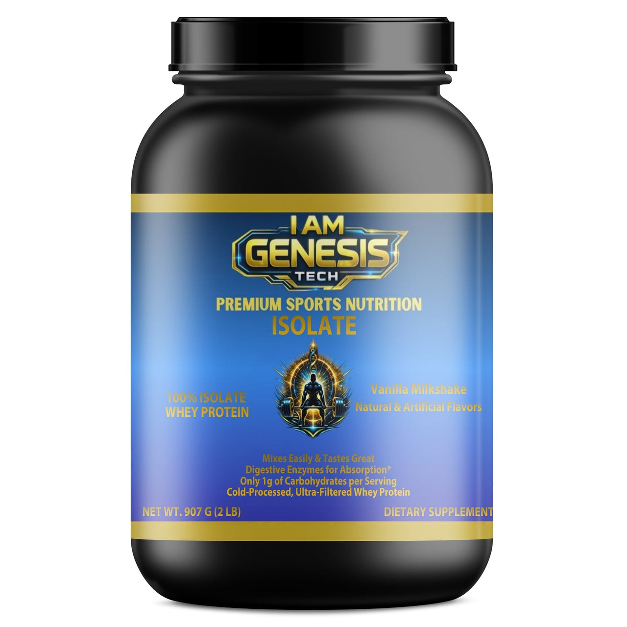 2lb 100% Whey Isolate Vanilla – 30 servings by I AM GENESIS TECH