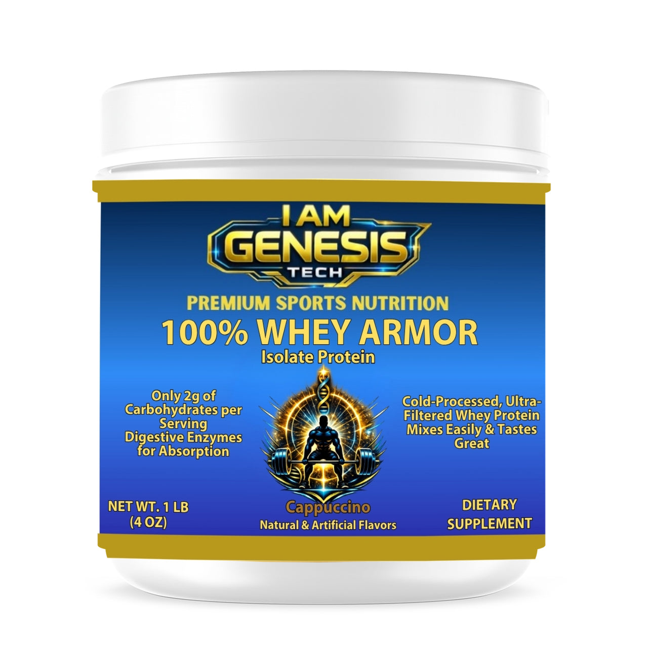 1lb 100% Whey Armor Isolate Protein Cappuccino