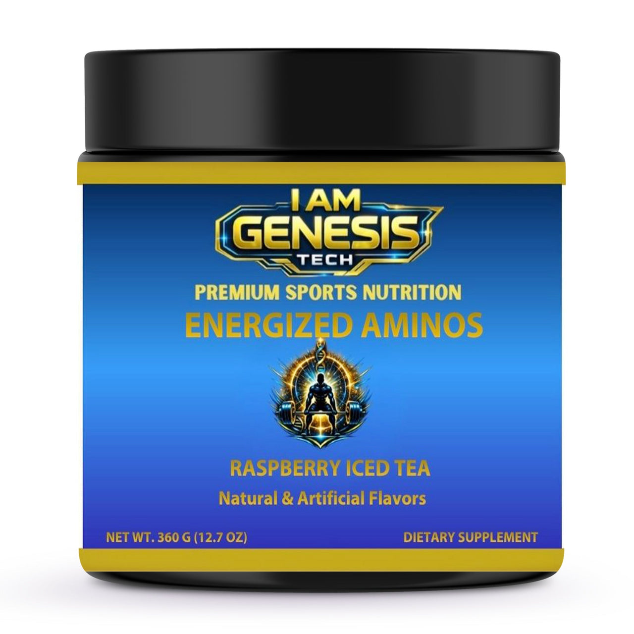 Energized Aminos Raspberry Iced Tea 360g – 40 serv by I AM GENESIS TECH